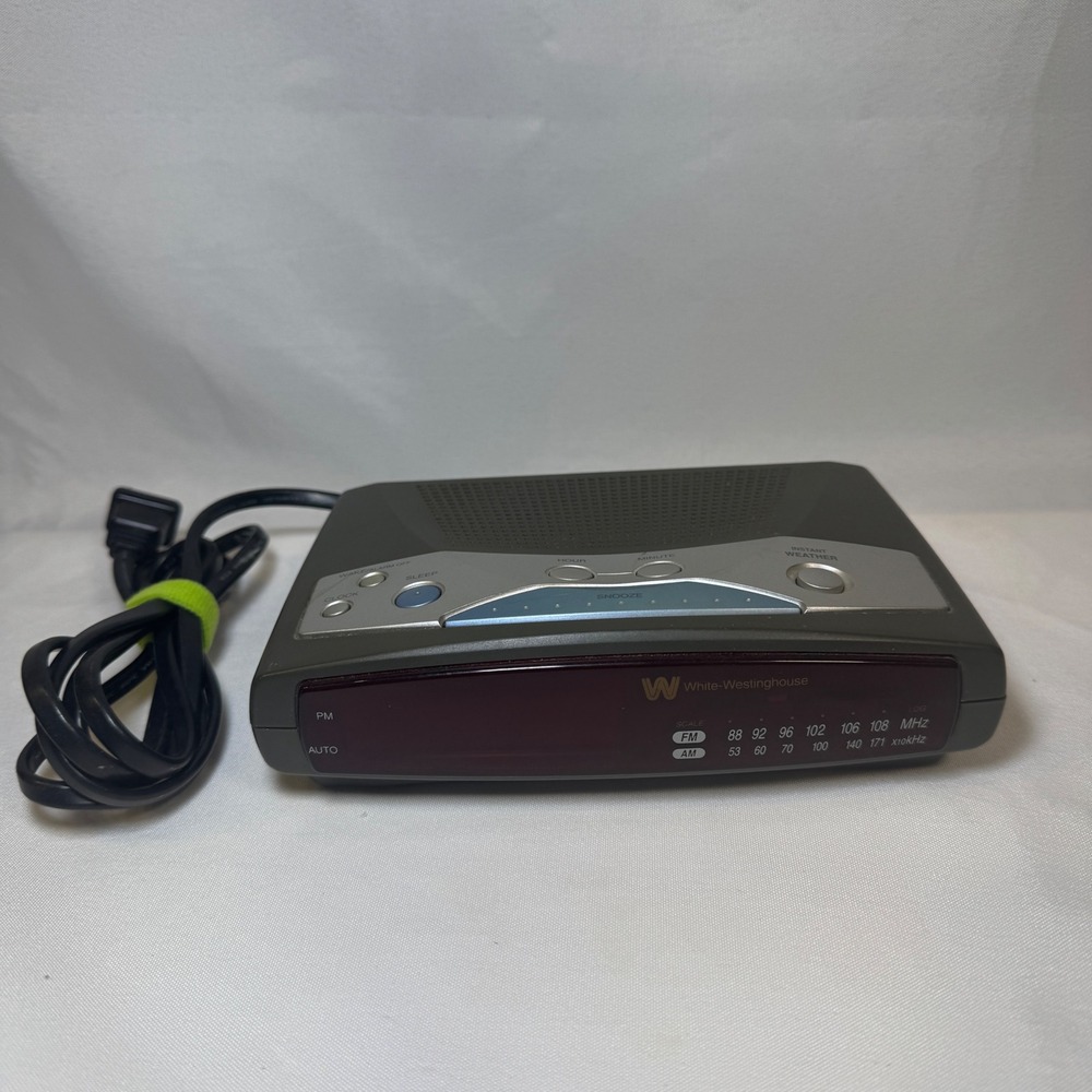 White-Westinghouse WCR-11549 Digital AM/FM Alarm Clock Radio Weather Band Gray
